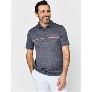 Under Armour Playoff 3.0 Gray and Red Mens Polo Shirt Size Small New